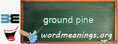 WordMeaning blackboard for ground pine